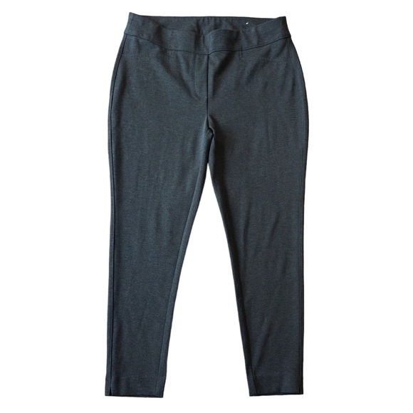 Chico's Heather Gray Ponte Knit Leggings Pull On Slim Leg Stretch Capsule - Picture 1 of 9